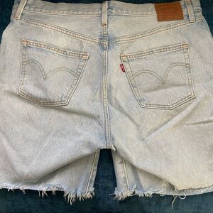 Levi's button up 501s Cutoff Denim Shorts with Frayed Hem 33w
